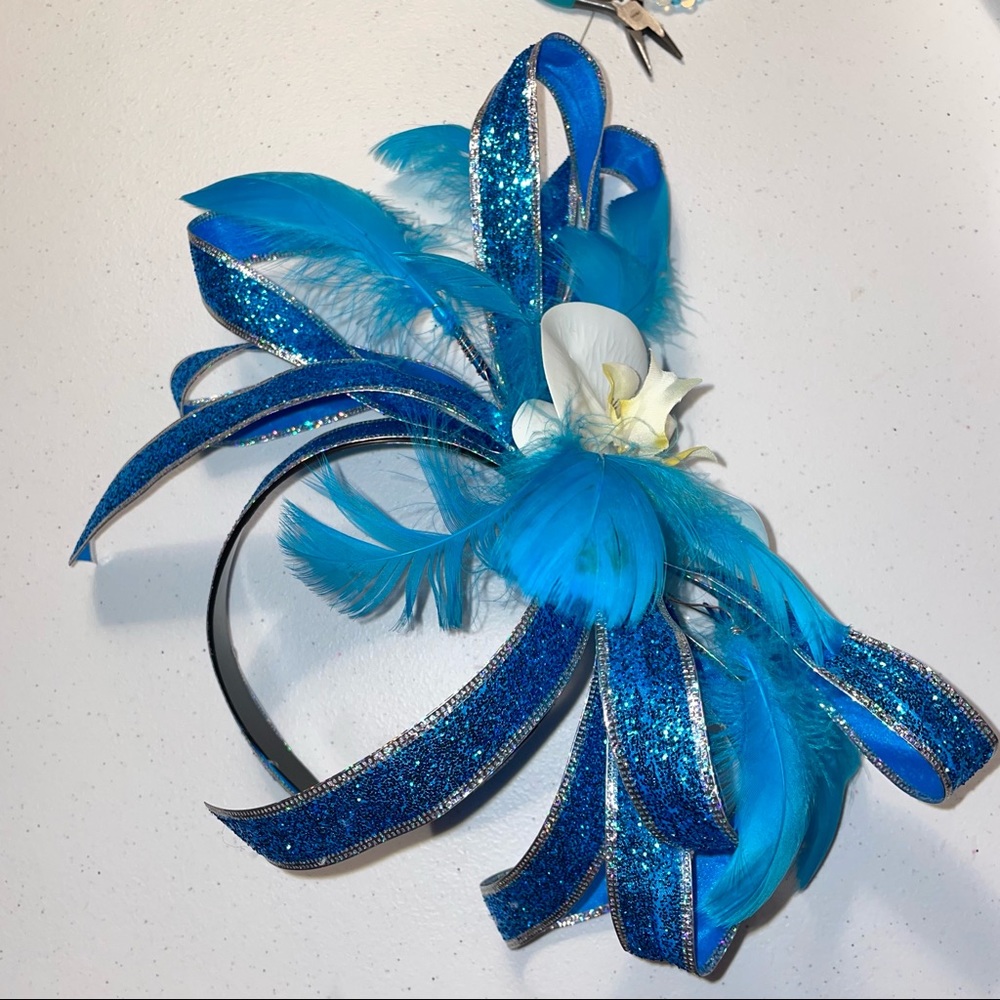 Ice Blue Sparkling Fascinator Kentucky Derby, Preakness, Belmont